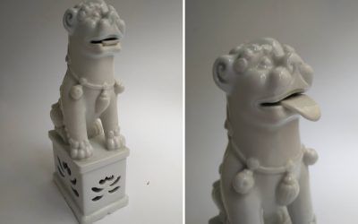 Leones guardianes de porcelana. Perros Foo.